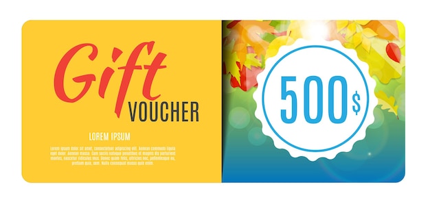 Gift Voucher Template Vector Illustration for Your Business