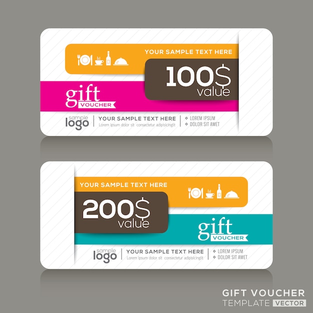 Gift voucher template with abstract colorful modern design