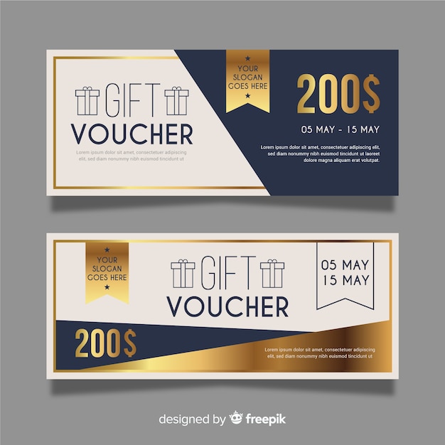 Gift voucher template with modern style