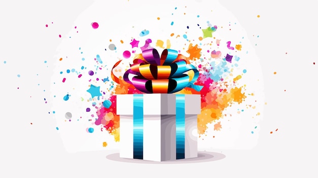 Vector a gift with a colorful ribbon on it