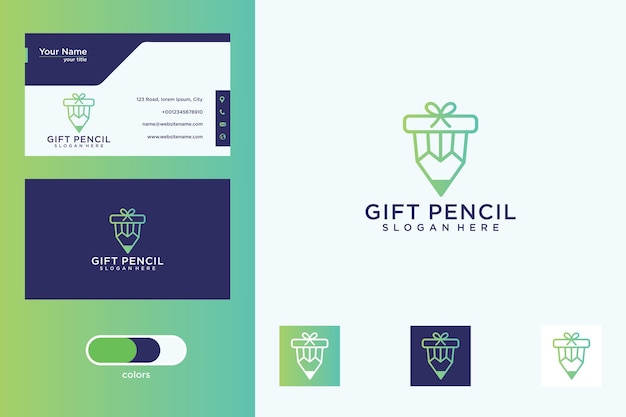 Gift with pencil logo design