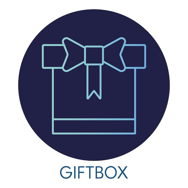 Giftbox gradient icon on round background