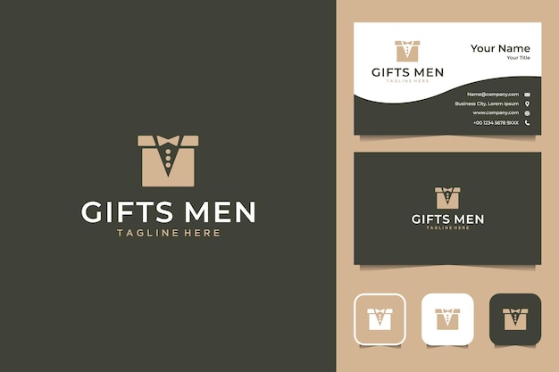 Gifts for men with box and suit logo design and business card