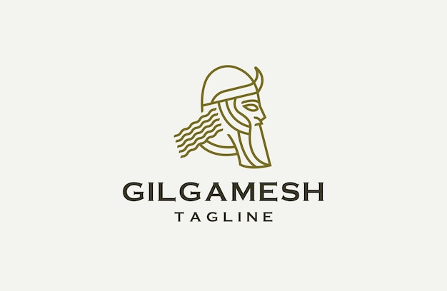 Gilgamesh ancient hero logo icon design template flat vector illustration