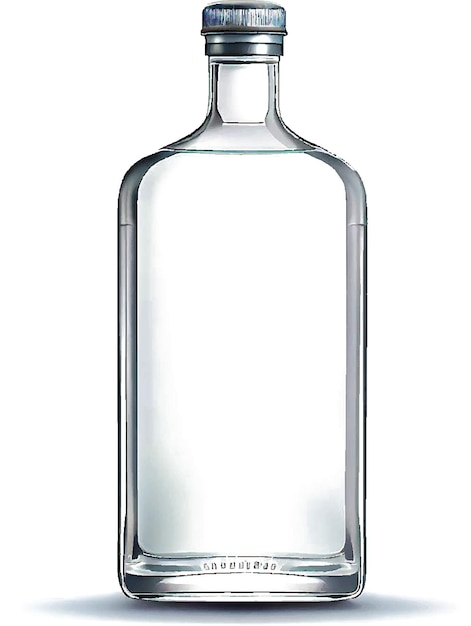 GIN VODKA Glass Bottle AI vector art digital illustration image