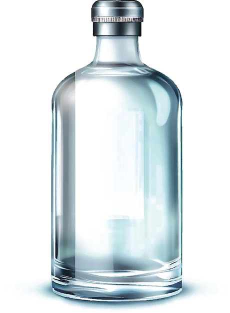 GIN VODKA Glass Bottle AI vector art digital illustration image