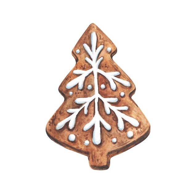 ginger cookie in a shape of christmas fir tree.