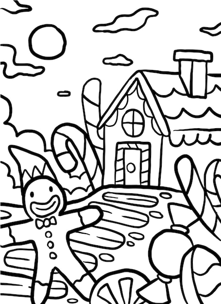 Ginger Home Christmas Doodle Coloring page