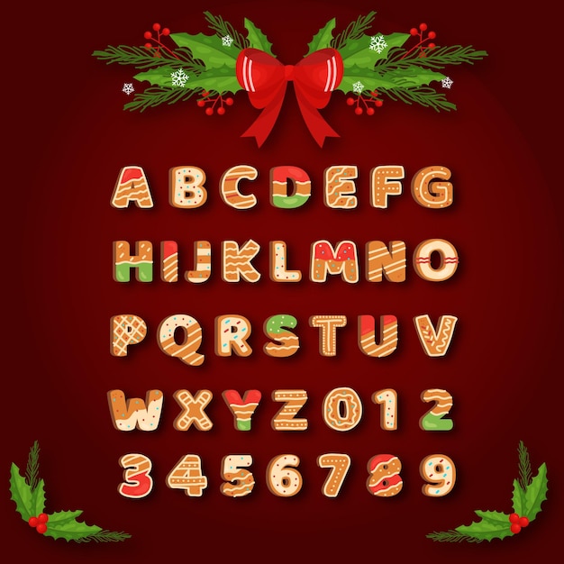 Gingerbread christmas alphabet