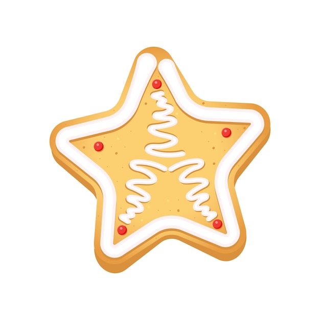 Gingerbread cookies in the form of Christmas star on a white background