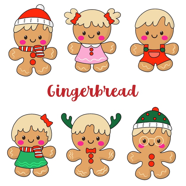 Gingerbread Filled Clipart, Merry Christmas