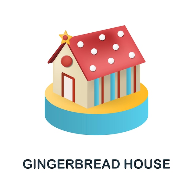 Gingerbread House icon 3d illustration from christmas collection Creative Gingerbread House 3d icon for web design templates infographics and more