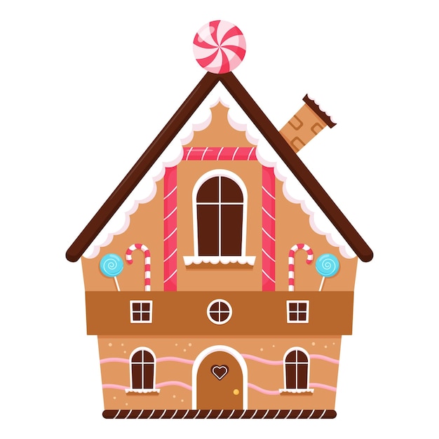 Gingerbread House on white background