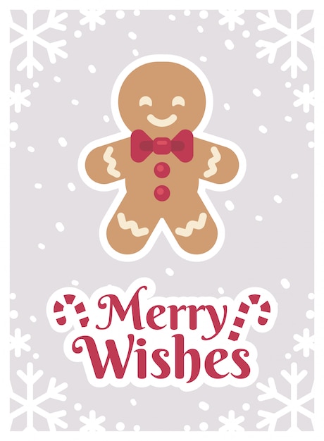 Gingerbread man Christmas greeting card