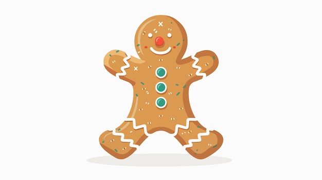 Vector gingerbread man flat icon christmas cookies season sweets