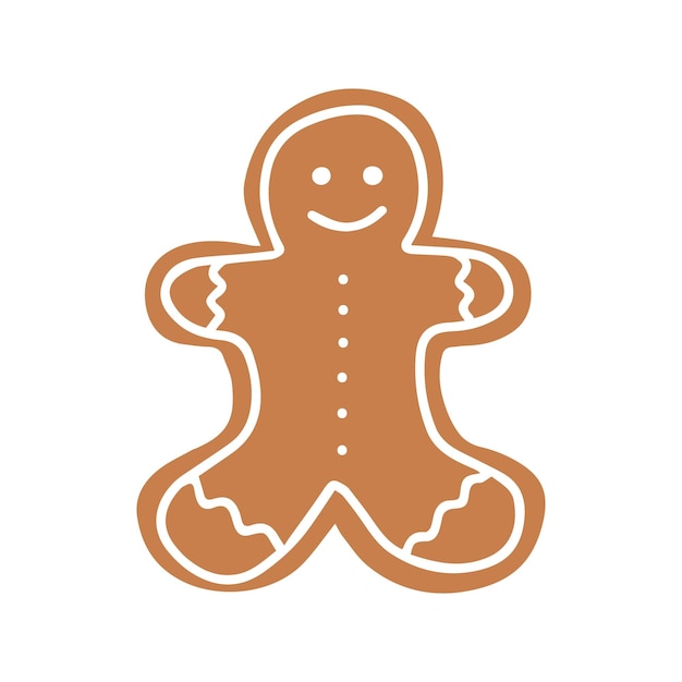 Gingerbread man vector cookie illustration