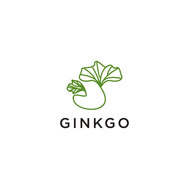 Gingko logo design icon vector