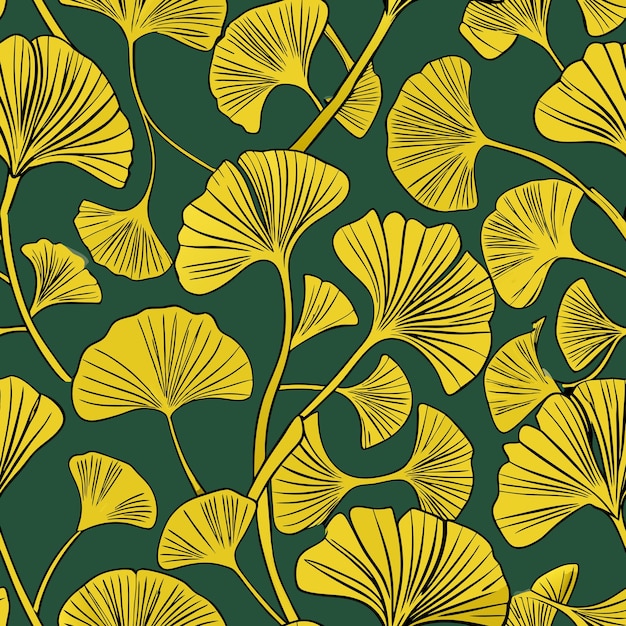 Vector ginkgo leaf pattern vector art graphics