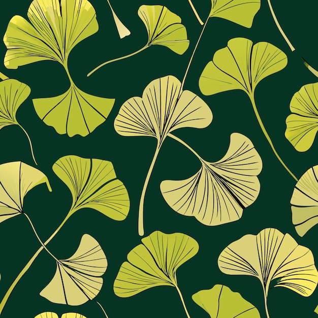 Vector ginkgo leaf pattern vector illustration