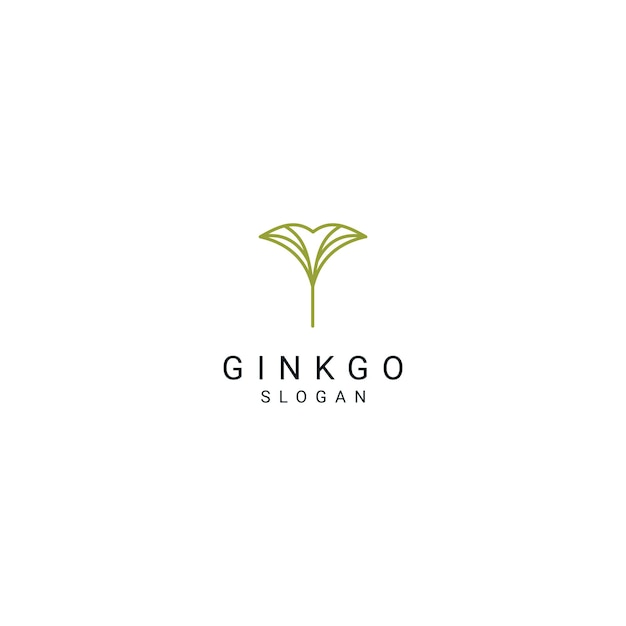 Ginkgo logo desing icon vector