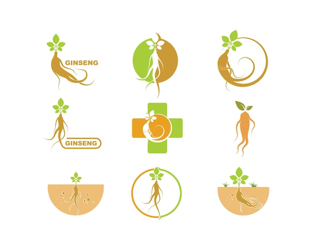 Ginseng illustration icon vector design