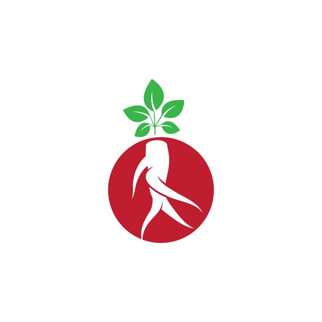 Ginseng logo icon vector design template