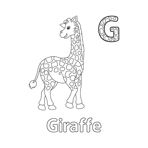 Giraffe Alphabet ABC Coloring Page G