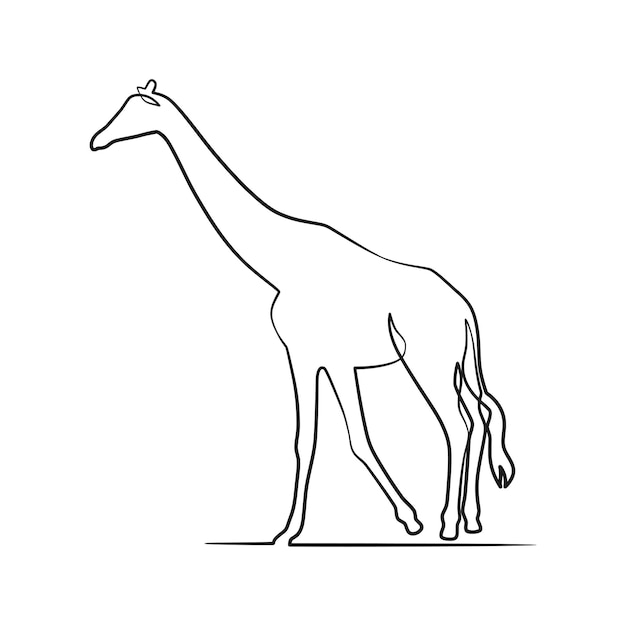 Giraffe continuous one line art design