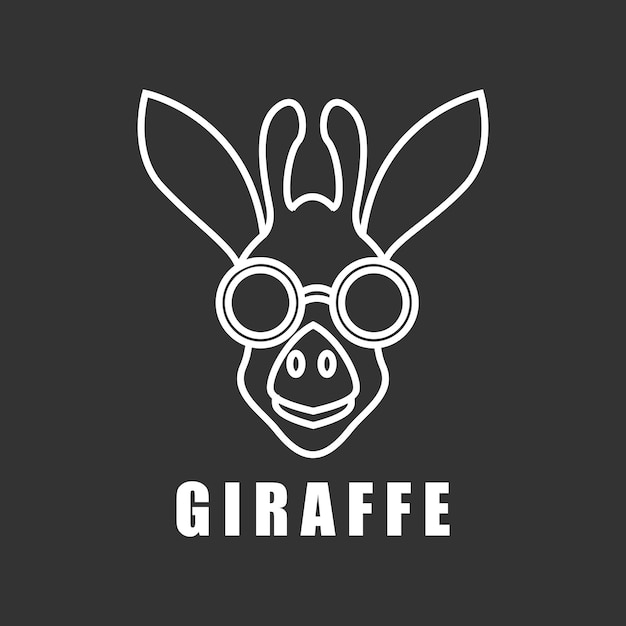 Giraffe cute line logo design