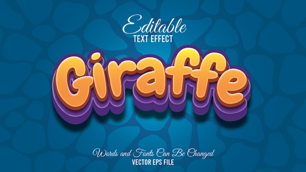 Giraffe editable text effect