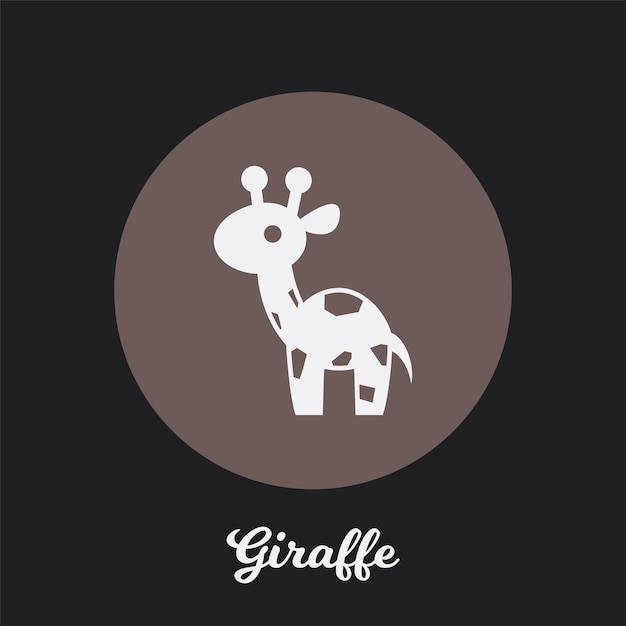 Giraffe flat icon design, logo symbol element