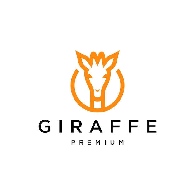 Giraffe head logo icon design template