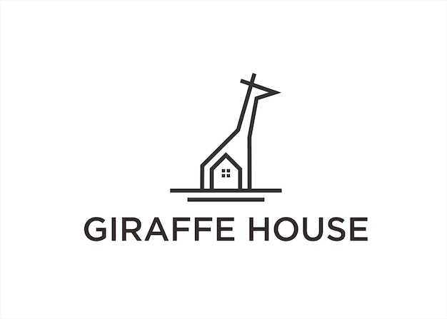 giraffe house logo design vector illustration