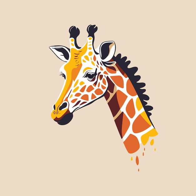 Giraffe logo animal character logo mascot vector cartoon design template