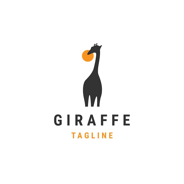 Giraffe logo design template flat vector illustrator