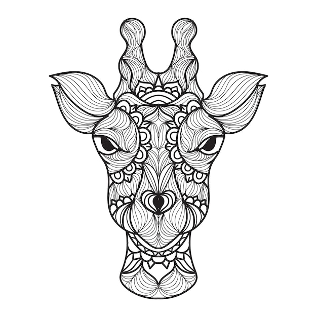 Giraffe mandala vector illustration