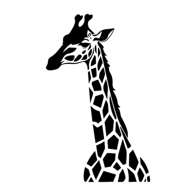 Giraffe silhouette clipart on a white background