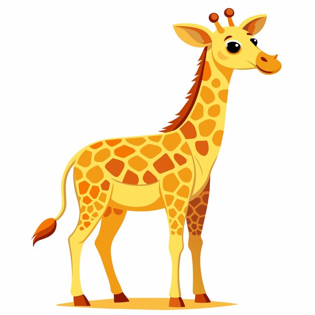 Vector giraffe standing in middle of forest