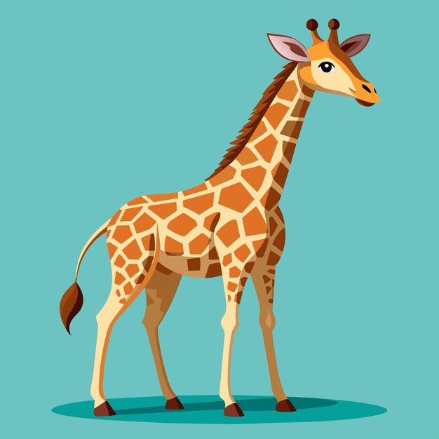 Vector giraffe standing in middle of forest