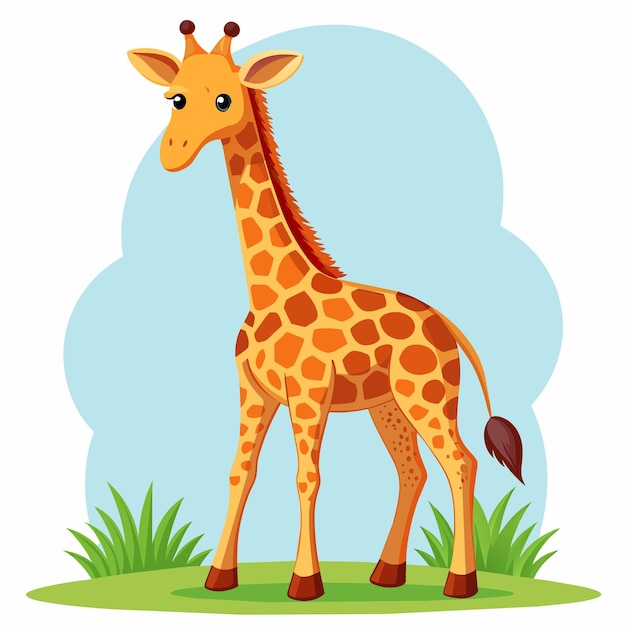 Vector giraffe standing in middle of forest