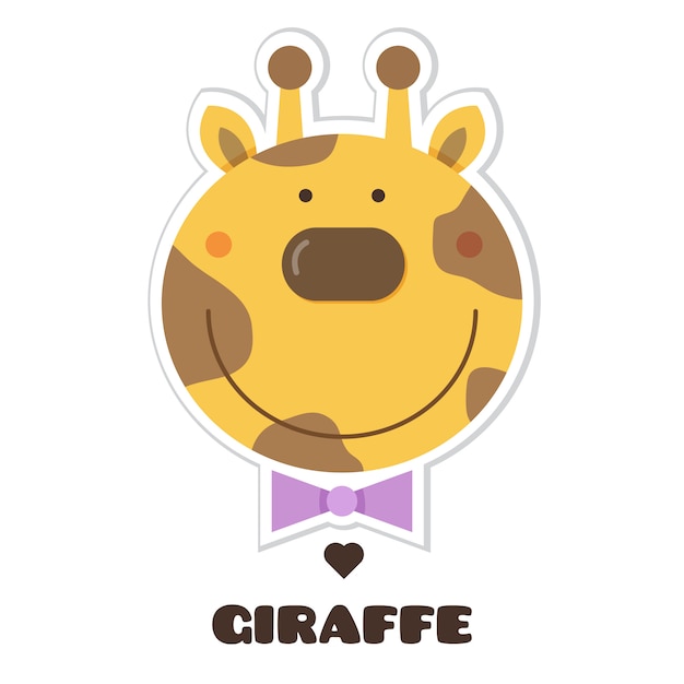 Giraffe. Sticker. Vector illustration.