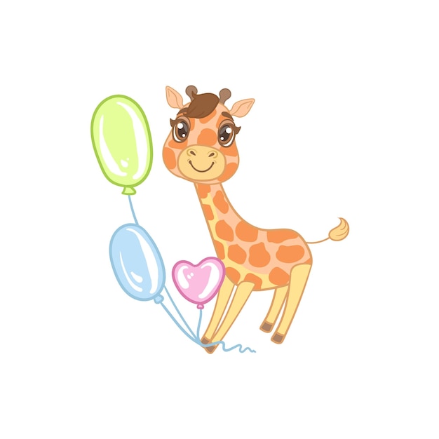 Giraffe With Balloons