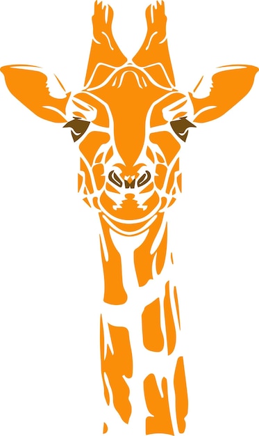 a giraffe with an orange and white background with an orange and white picture of a giraffe