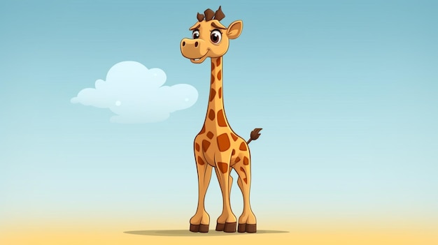 Vector a giraffe with a sky background