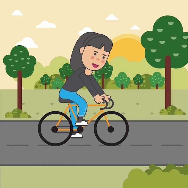 Girl on bike