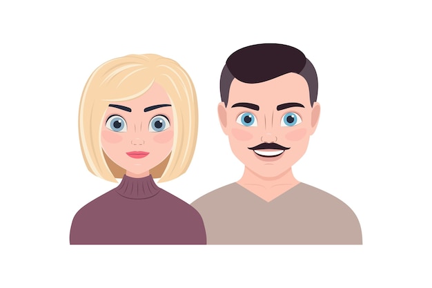 Girl and boy man and woman vector illustration