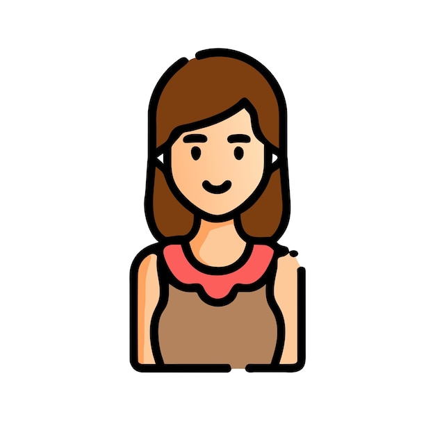 Girl brown icon vector illustration