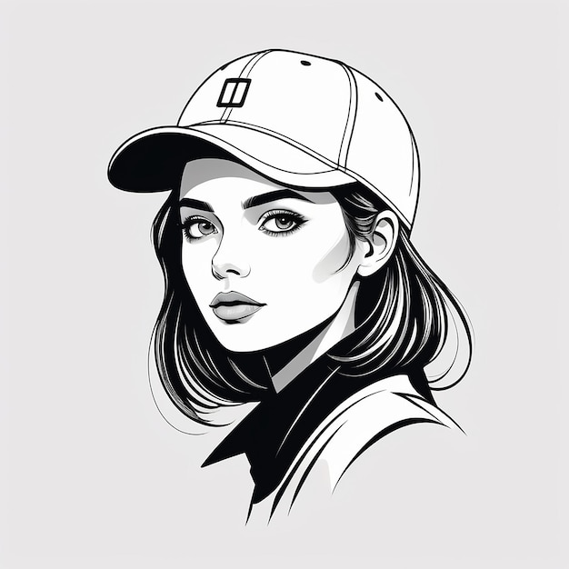 Vector a girl in a cap business illustration