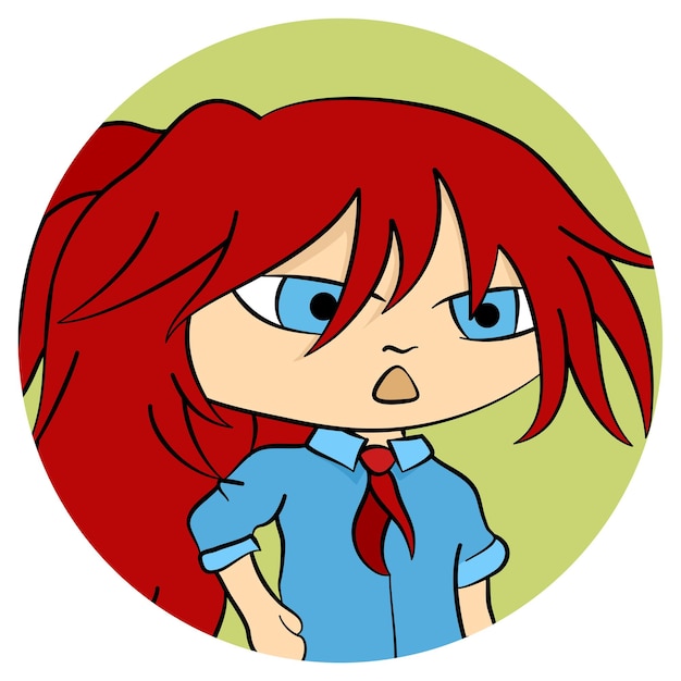 Girl cartoon character red hairs