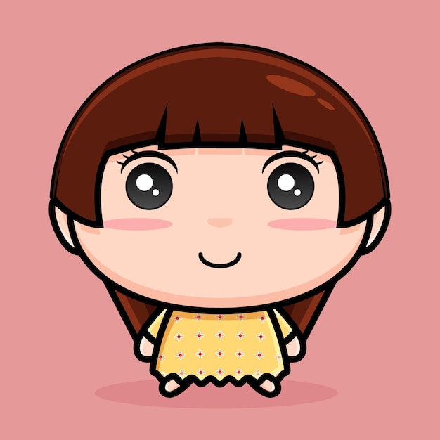 girl character mascot with smiling expression